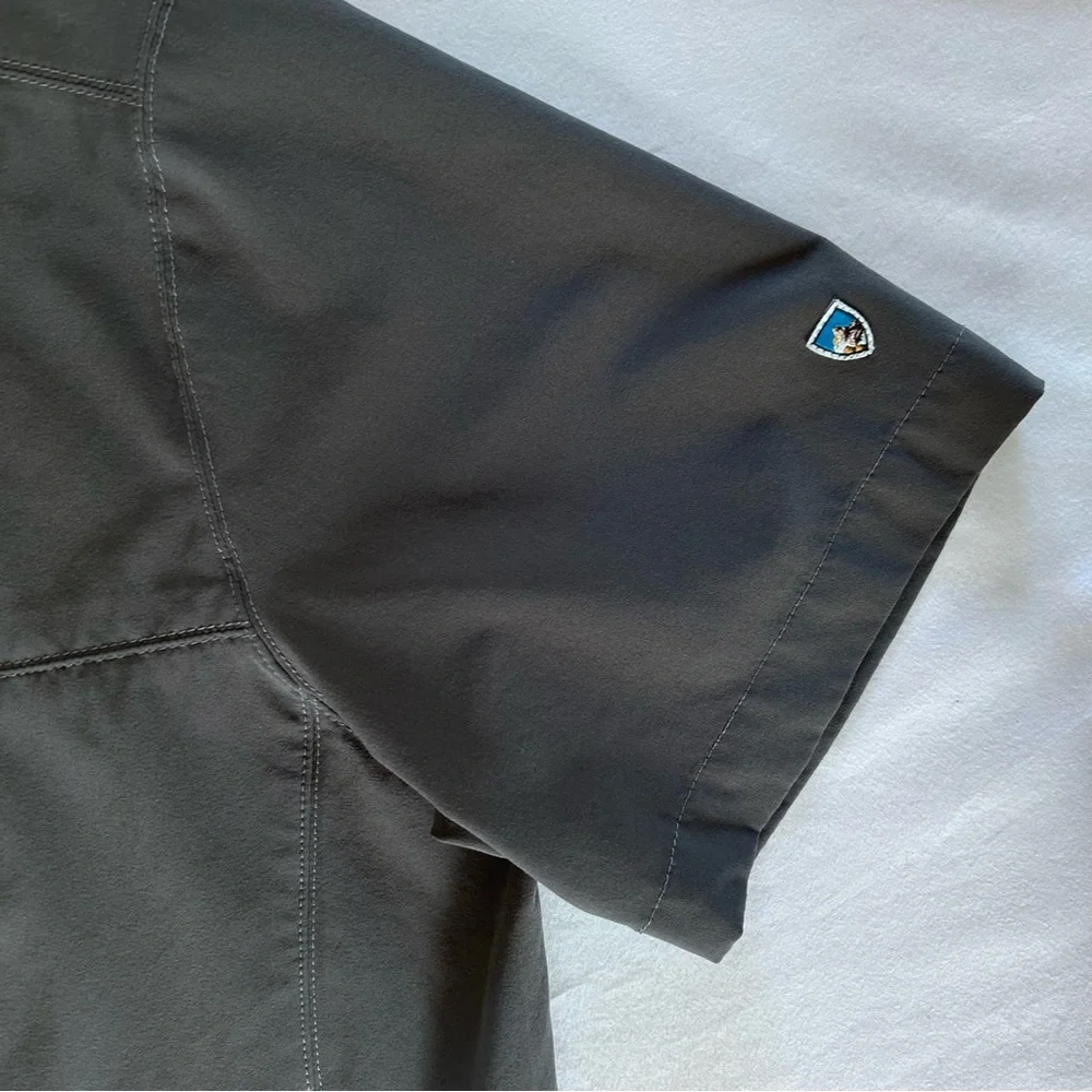 Kuhl Shirt Mens XL Gray Short Sleeve Button Up Outdoor Hiking Lightweight - Picture 4 of 8